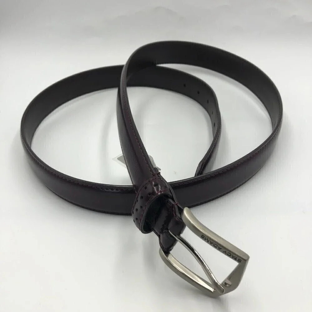 Stacy Adams Men's Burgundy Brown Geniune Leather Belt 46 Inch